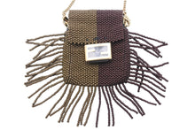 画像をギャラリービューアに読み込む, FENDI フェンディ ポーチ AirPodsケースチェーンポーチ ビーズ ブラウン グリーン ゴールド金具 美品 中古 48053