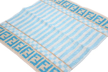画像をギャラリービューアに読み込む, FENDI フェンディ ハンカチ ズッカ柄 コットン ブルー ホワイト ベージュ 美品 中古 48064