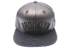 JUST DON BARNEYS NEW YORK Triple Name Collaboration Snapback Cap Leather Black Good Condition Used 48130
