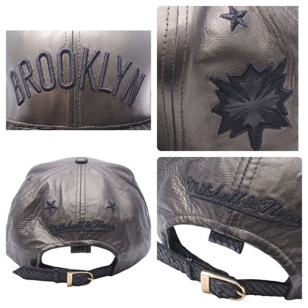 JUST DON BARNEYS NEW YORK Triple Name Collaboration Snapback Cap Leather Black Good Condition Used 48130