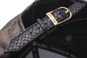 JUST DON BARNEYS NEW YORK Triple Name Collaboration Snapback Cap Leather Black Good Condition Used 48130