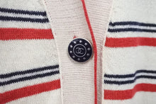 画像をギャラリービューアに読み込む, CHANEL シャネル カーディガン ココマーク P45635K05709 ブラック レッド アイボリー ウール コットン カシミヤ 美品 中古 48175