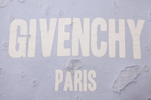 Givenchy ジバンシー デストロイ クラッシュ ロゴ パーカー 水色 ブルー ダメージ トップス BM703A3Y0S サイズM 中古 48177