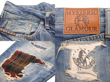 画像をギャラリービューアに読み込む, HYSTERIC GLAMOUR ヒステリックグラマー デニムパンツ ボトムス ダメージ加工 綿 牛革 メンズ 30 タグ有り 極美品 48181