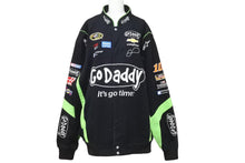 画像をギャラリービューアに読み込む, JEFFHAMILTON ジェフハミルトン NACAR ナスカー ヴィンテージ レーシングジャケット ブラック グリーン 2XL 美品 中古 48205