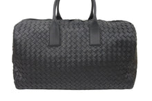 Load image into Gallery viewer, BOTTEGAVENETA ボッテガヴェネタ ボストンバッグ シルバー 編み込み ラムスキン ショルダーストラップ付き ブラック 新品 48264