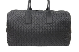 BOTTEGAVENETA ボッテガヴェネタ ボストンバッグ シルバー 編み込み ラムスキン ショルダーストラップ付き ブラック 新品 48264