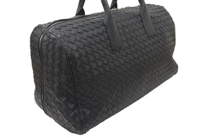 BOTTEGAVENETA ボッテガヴェネタ ボストンバッグ シルバー 編み込み ラムスキン ショルダーストラップ付き ブラック 新品 48264