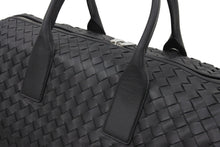 Load image into Gallery viewer, BOTTEGAVENETA ボッテガヴェネタ ボストンバッグ シルバー 編み込み ラムスキン ショルダーストラップ付き ブラック 新品 48264