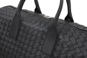 BOTTEGAVENETA ボッテガヴェネタ ボストンバッグ シルバー 編み込み ラムスキン ショルダーストラップ付き ブラック 新品 48264