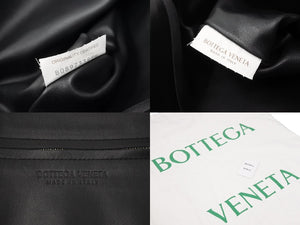 BOTTEGAVENETA ボッテガヴェネタ ボストンバッグ シルバー 編み込み ラムスキン ショルダーストラップ付き ブラック 新品 48264