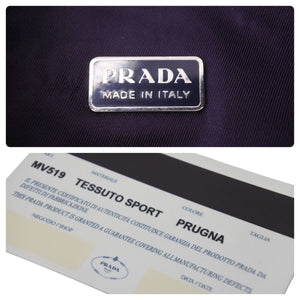 PRADA プラダ ホーボー ナイロン ハンドバッグ パープル 紫 MV519 ミニバッグ 三角ロゴ金具 プレート 美品 中古 48272 –  Casanova Vintage