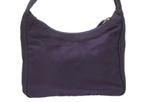 画像をギャラリービューアに読み込む, PRADA プラダ ホーボー ナイロン ハンドバッグ パープル 紫 MV519 ミニバッグ 三角ロゴ金具 プレート 美品 中古 48272