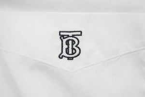 BURBERRY バーバリー TB ロゴ 長袖シャツ ホワイト トップス 白 刺繍 8011369 サイズXXL 美品 中古 48292