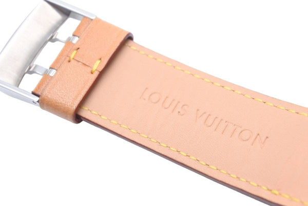 極美品 LOUIS VUITTON ルイ ヴィトン 腕時計 替えベルト タンブール マルチカラー ジュニュインレザー Q1211 ブラック 中古 48301