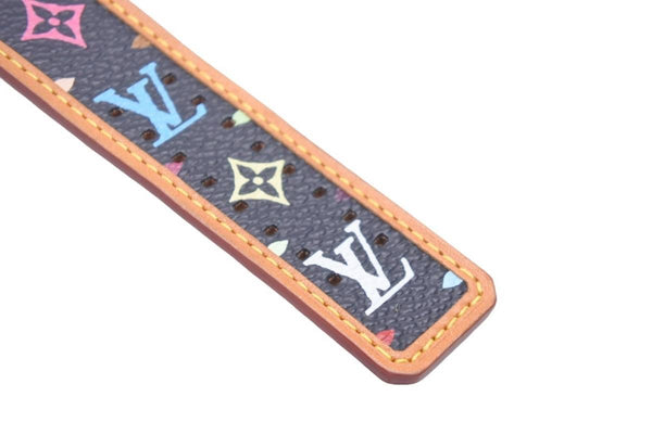 極美品 LOUIS VUITTON ルイ ヴィトン 腕時計 替えベルト タンブール マルチカラー ジュニュインレザー Q1211 ブラック 中古 48301