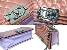 Load image into Gallery viewer, CHANEL シャネル ショルダーバッグ ボーイシャネル 19番台 ピンク パープル パテント 美品 中古 48409