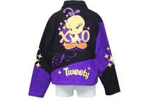 画像をギャラリービューアに読み込む, JH DESIGN ジェイエイチデザイン Tweety ブルゾンジャケット レーシングジャケット ブラック パープル 2XL 良品 中古 48519