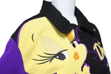 画像をギャラリービューアに読み込む, JH DESIGN ジェイエイチデザイン Tweety ブルゾンジャケット レーシングジャケット ブラック パープル 2XL 良品 中古 48519