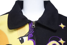 画像をギャラリービューアに読み込む, JH DESIGN ジェイエイチデザイン Tweety ブルゾンジャケット レーシングジャケット ブラック パープル 2XL 良品 中古 48519