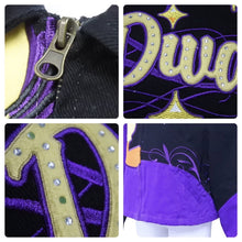 画像をギャラリービューアに読み込む, JH DESIGN ジェイエイチデザイン Tweety ブルゾンジャケット レーシングジャケット ブラック パープル 2XL 良品 中古 48519