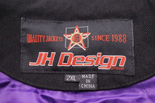 画像をギャラリービューアに読み込む, JH DESIGN ジェイエイチデザイン Tweety ブルゾンジャケット レーシングジャケット ブラック パープル 2XL 良品 中古 48519