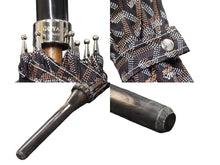 Load image into Gallery viewer, Goyard ゴヤール 傘 アンブレラ ヘリンボーン柄 レイングッズ ポリエステル ブラック シルバー金具 美品 中古 48601
