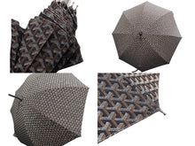 Load image into Gallery viewer, Goyard ゴヤール 傘 アンブレラ ヘリンボーン柄 レイングッズ ポリエステル ブラック シルバー金具 美品 中古 48601