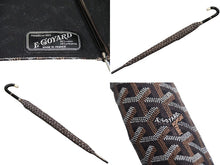 Load image into Gallery viewer, Goyard ゴヤール 傘 アンブレラ ヘリンボーン柄 レイングッズ ポリエステル ブラック シルバー金具 美品 中古 48601