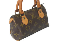 画像をギャラリービューアに読み込む, LOUIS VUITTON ルイヴィトン ミニスピーディ ハンドバッグ モノグラム ブラウン レザー M41534 美品 中古 48749
