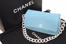 Load image into Gallery viewer, 極美品 激レア CHANEL シャネル パイル マトラッセ プラチェーン 水色 中古 48769
