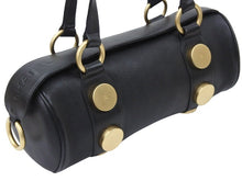 Load image into Gallery viewer, CHANEL シャネル ココマーク 筒型ショルダーバッグ ミニボストンバッグ ドラム型 6番台 ラムスキン ブラック ゴールド金具 美品