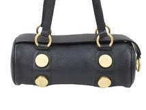 Load image into Gallery viewer, CHANEL シャネル ココマーク 筒型ショルダーバッグ ミニボストンバッグ ドラム型 6番台 ラムスキン ブラック ゴールド金具 美品
