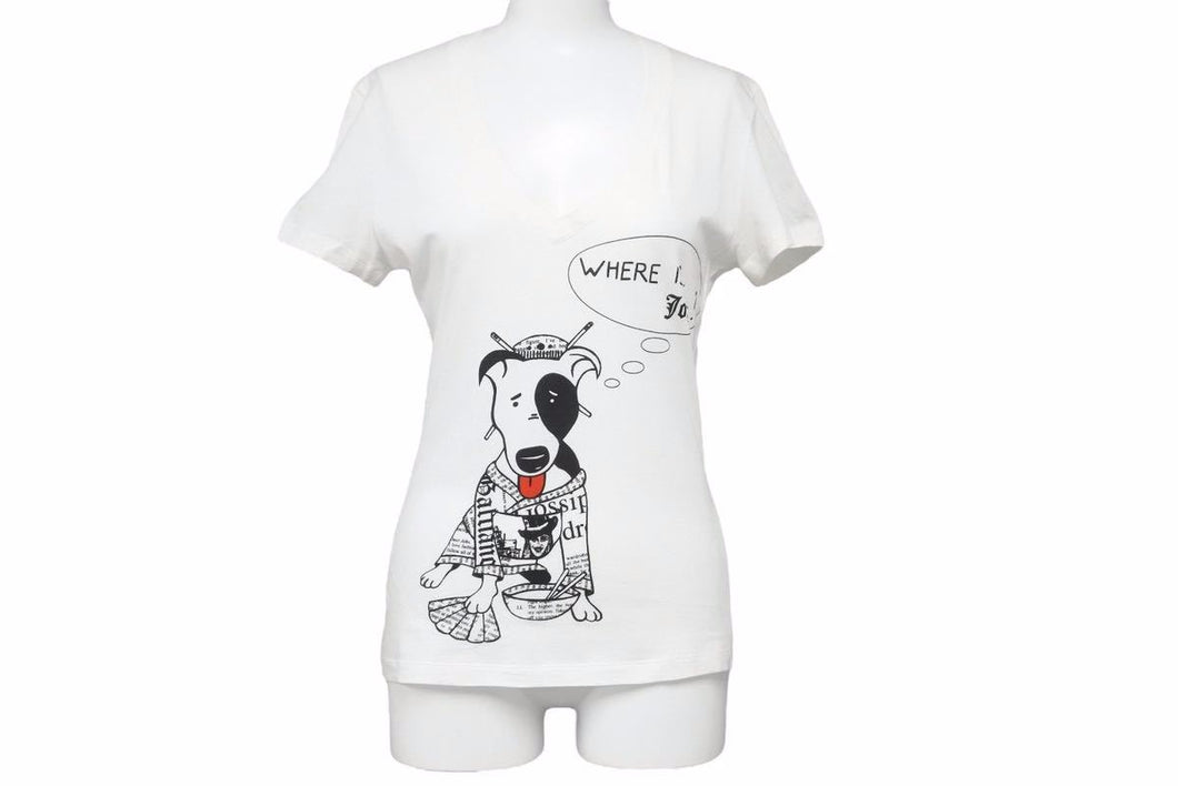 JOHN GALLIANO ジョンガリアーノ 半袖Ｔシャツ Vネック ブランドロゴ