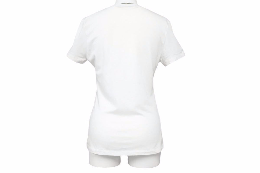 JOHN GALLIANO ジョンガリアーノ 半袖Ｔシャツ Vネック ブランドロゴ 5NMD055026 コットン ホワイト サイズM 美品 中古 48824