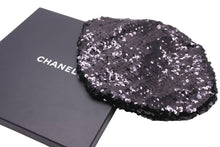 画像をギャラリービューアに読み込む, 極美品 CHANEL シャネル ベレー帽 帽子 ポリエステル スパンコール ポリアミド アクリル ブラック サイズM 中古 49103