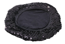 画像をギャラリービューアに読み込む, 極美品 CHANEL シャネル ベレー帽 帽子 ポリエステル スパンコール ポリアミド アクリル ブラック サイズM 中古 49103