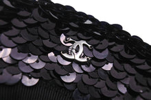 画像をギャラリービューアに読み込む, 極美品 CHANEL シャネル ベレー帽 帽子 ポリエステル スパンコール ポリアミド アクリル ブラック サイズM 中古 49103