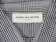 画像をギャラリービューアに読み込む, Dries Van Noten ドリスヴァンノッテン ノースリーブシャツ チェックシャツ トップス コットン グレー ブラック 46 美品 中古 49135