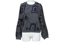 Load image into Gallery viewer, HERMES エルメス スウェット トレーナー 総柄 コットン ブラック グレー サイズ34 レディース 美品 中古 49158