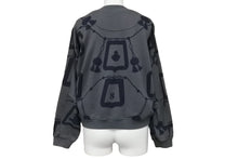 Load image into Gallery viewer, HERMES エルメス スウェット トレーナー 総柄 コットン ブラック グレー サイズ34 レディース 美品 中古 49158