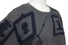 Load image into Gallery viewer, HERMES エルメス スウェット トレーナー 総柄 コットン ブラック グレー サイズ34 レディース 美品 中古 49158
