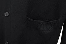 画像をギャラリービューアに読み込む, BALENCIAGA バレンシアガ オールオーバー カーディガン ウール ビスコース ポリアミド エラスタン ブラック 2 美品 中古 49170