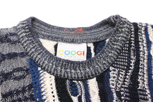 Load image into Gallery viewer, COOGI クージー ニット・セーター 3D立体ニット 編み込み マルチカラー ネイビーブラックホワイト系 サイズL 美品 中古 49227