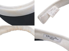 画像をギャラリービューアに読み込む, Christian Dior クリスチャンディオール サンバイザー ホワイト ブルー ブラック L4255 良品 中古 49330