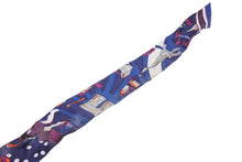 Load image into Gallery viewer, HERMES エルメス スカーフ ツイリー ドット 総柄 シルク 絹 ヴィオレ ブルーマリン ホワイト レディース 良品 中古 49384