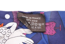 Load image into Gallery viewer, HERMES エルメス スカーフ ツイリー ドット 総柄 シルク 絹 ヴィオレ ブルーマリン ホワイト レディース 良品 中古 49384