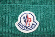 Load image into Gallery viewer, MONCLER モンクレール ニットキャップ グリーン ロゴ 帽子 ウール 緑 B20910023099 999C1 美品 中古 49436