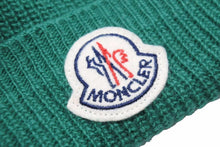 Load image into Gallery viewer, MONCLER モンクレール ニットキャップ グリーン ロゴ 帽子 ウール 緑 B20910023099 999C1 美品 中古 49436