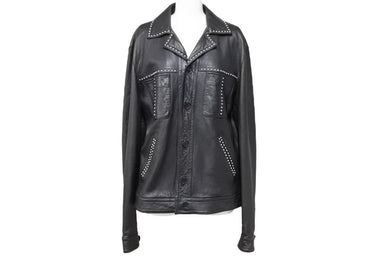 極美品 SAINT LAURENT サンローラン 16SS スタッズ レザー ジャケット ブラック 409170 Y5NI1 サイズ50 中古 49440